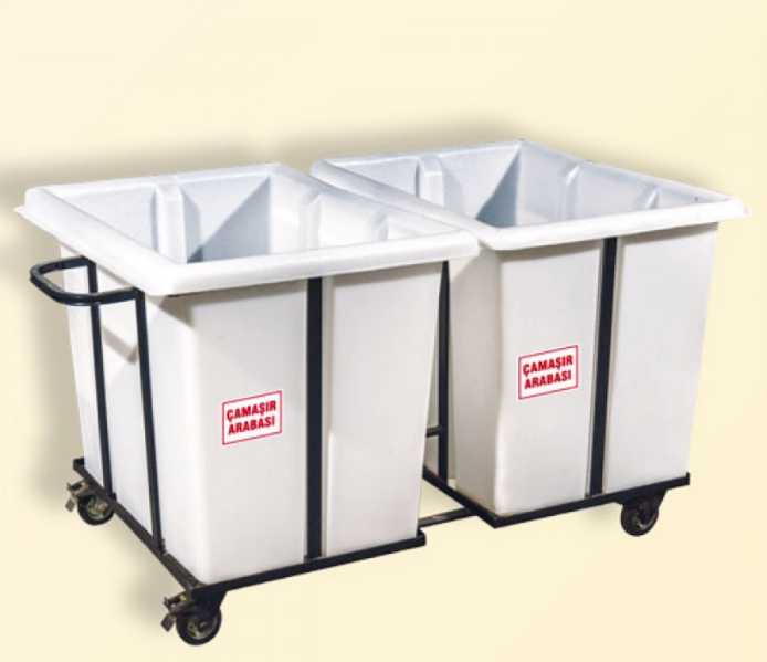 Çamaşır Toplama arabası Çiftli Kapaksız 250x250=500 LT